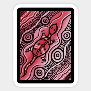 Aboriginal Art - Lizard Red Sticker